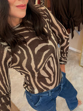 Load image into Gallery viewer, ZEBRA PRINT SEMI SHEER LAYERING TOP - brown