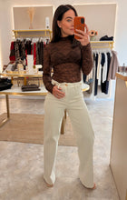 Load image into Gallery viewer, SHEER LACE MOCK NECK TOP - brown