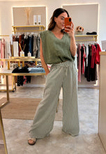 Load image into Gallery viewer, KHAKI STRIPE POCKET TROUSERS