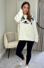 Load image into Gallery viewer, CREAM & BLACK AUTUMN EMBROIDERED KNIT