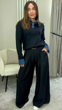 Load image into Gallery viewer, ACCENT COLLAR/CUFF BLACK KNIT JUMPER