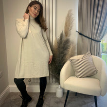Load image into Gallery viewer, CREAM ROLL NECK JUMPER DRESS