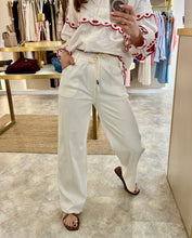Load image into Gallery viewer, SOFT STRETCH DENIM WIDE LEG TROUSERS - off white