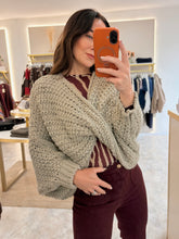 Load image into Gallery viewer, REVERSIBLE WOOL BLEND TWIST CHUNKY KNIT -latte