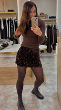Load image into Gallery viewer, BROWN SEQUIN SKORT