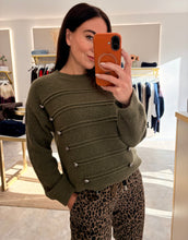 Load image into Gallery viewer, MILITARY BUTTON KNIT JUMPER - khaki