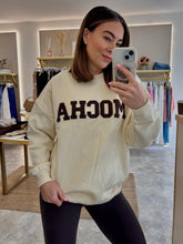 Load image into Gallery viewer, MOCHA SLOGAN SWEATSHIRT