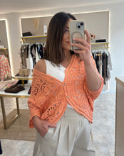 Load image into Gallery viewer, CROCHET BATWING CARDIGAN - orange
