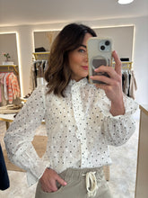 Load image into Gallery viewer, POLKA DOT FRILL BLOUSE