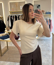 Load image into Gallery viewer, SCULPTED SPLIT SLEEVE ASYMMETRIC SCUBA TOP