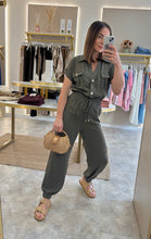 Load image into Gallery viewer, KHAKI UTILITY JUMPSUIT