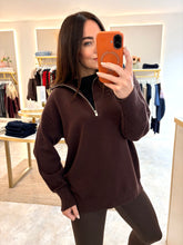 Load image into Gallery viewer, SOFT QUARTER ZIP KNIT - brown