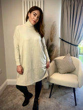 Load image into Gallery viewer, CREAM ROLL NECK JUMPER DRESS