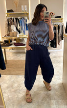 Load image into Gallery viewer, BLUE/BROWN STRIPE (optional) KNOT TOP