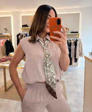 Load image into Gallery viewer, BLUSH LINEN LOOK-DETACHABLE SCARF COORD