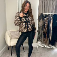 Load image into Gallery viewer, LEATHER LOOK LEOPARD LEGGINGS