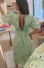 Load image into Gallery viewer, SAGE CHEESECLOTH PAISLEY PRINT MIDI DRESS