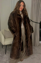 Load image into Gallery viewer, BROWN LONG LENGTH FAUX FUR COAT