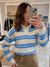 Load image into Gallery viewer, SOFT STRIPE LACE TRIM KNIT