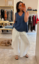 Load image into Gallery viewer, WRAP DETAIL LINEN TROUSERS - white