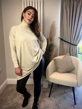 Load image into Gallery viewer, CREAM ROLL NECK JUMPER DRESS