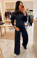 Load image into Gallery viewer, BUTTON TOP AND TROUSER COORD - navy