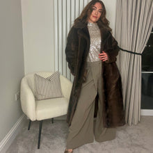 Load image into Gallery viewer, BROWN LONG LENGTH FAUX FUR COAT