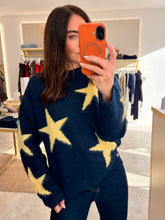 Load image into Gallery viewer, NAVY OVERSIZED STAR KNIT