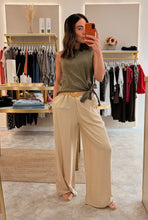 Load image into Gallery viewer, SUMMER BELTED WIDE LEG TROUSERS - beige