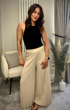 Load image into Gallery viewer, CREAM PLISSÉ PALAZZO TROUSERS