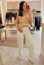 Load image into Gallery viewer, CAMEL BUTTON DETAIL ZIP UP CARDIGAN