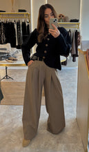 Load image into Gallery viewer, BELTED WIDE LEG TROUSERS - taupe