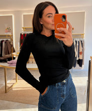 Load image into Gallery viewer, FLEECE LINED LONG SLEEVE BASIC TOP - black