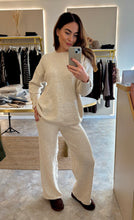Load image into Gallery viewer, COSY KNIT LOUNGE SET WITH GOLD BUTTON CUFF