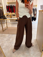 Load image into Gallery viewer, BROWN COMFORT FIT ELASTICATED WAIST TROUSERS