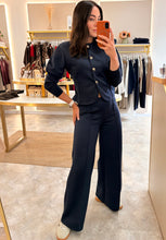 Load image into Gallery viewer, BUTTON TOP AND TROUSER COORD - navy