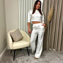 Load image into Gallery viewer, WHITE TROUSER CO-ORD