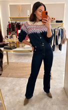 Load image into Gallery viewer, FAIR ISLE ROUND NECK CARDIGAN - navy