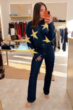 Load image into Gallery viewer, NAVY OVERSIZED STAR KNIT