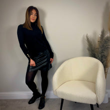 Load image into Gallery viewer, BLACK ROLL NECK WITH BUTTON DETAIL