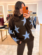 Load image into Gallery viewer, NAVY OVERSIZED STAR KNIT