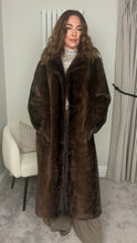 Load image into Gallery viewer, BROWN LONG LENGTH FAUX FUR COAT