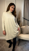 Load image into Gallery viewer, CREAM ROLL NECK JUMPER DRESS