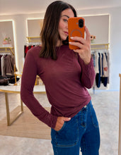 Load image into Gallery viewer, CASHMERE BLEND SHEER LAYERING TOP - Merlot