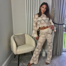 Load image into Gallery viewer, CREAM CROCHET BEACH TROUSERS