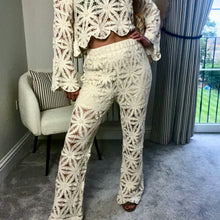 Load image into Gallery viewer, CREAM CROCHET BEACH TROUSERS