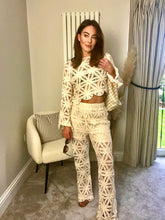Load image into Gallery viewer, CREAM CROCHET BEACH TROUSERS