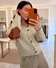 Load image into Gallery viewer, ELBOW PATCH BUTTON FRONT CARDIGAN