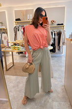 Load image into Gallery viewer, PINK/ORANGE STRIPE (optional) KNOT TOP
