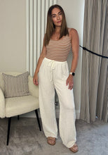 Load image into Gallery viewer, OFF WHITE CRINKLE ELASTICATED WAIST TROUSERS